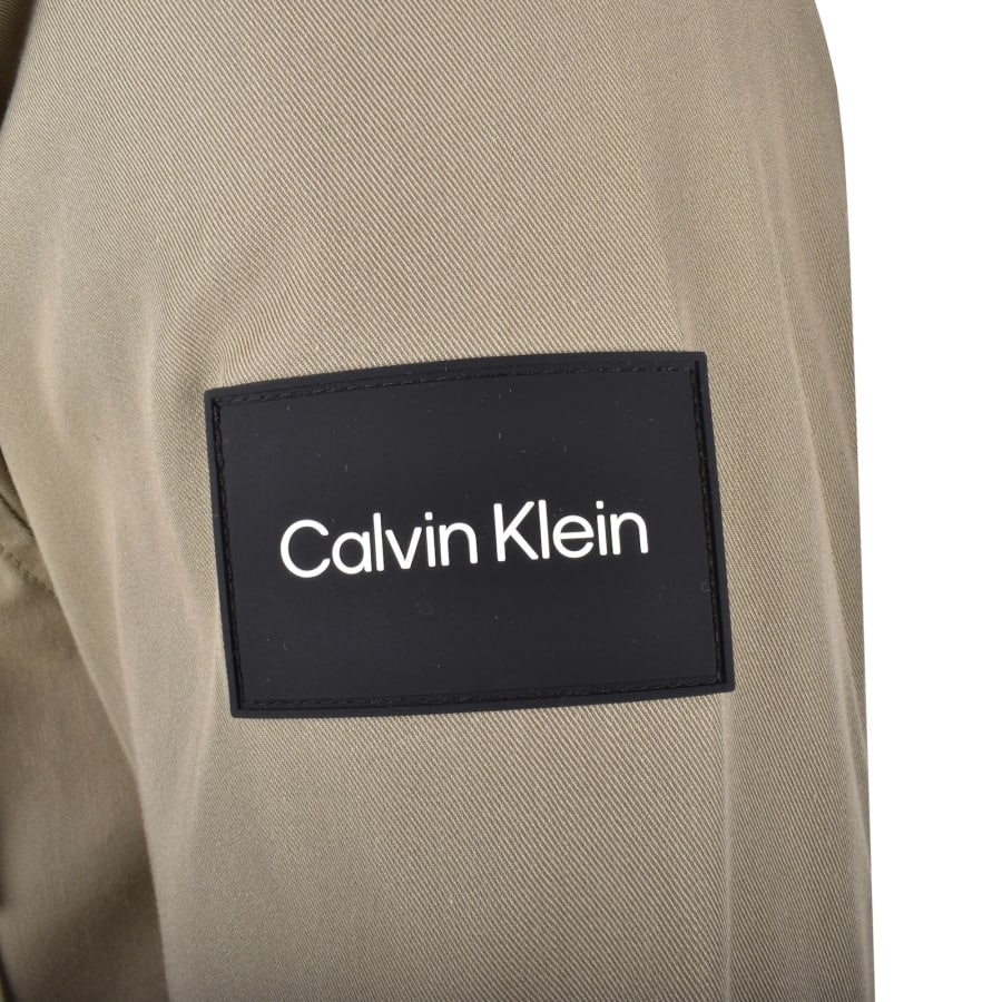 Calvin Klein Cotton Nylon Overshirt Jacket Khaki
